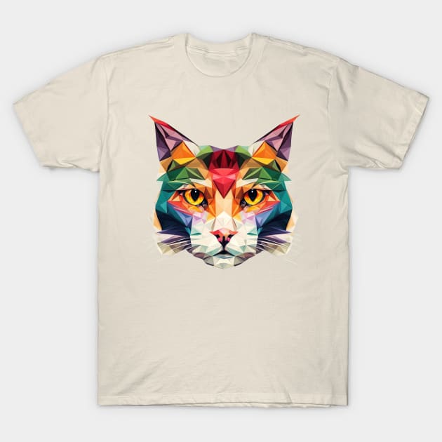 Polygon Cat Head 01 T-Shirt by i2studio